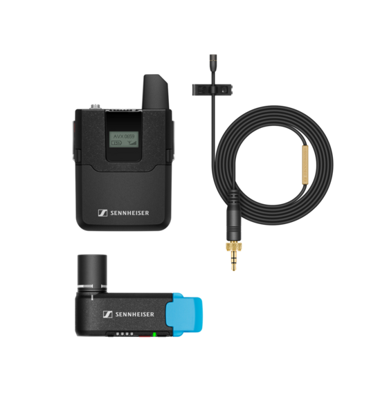 AVX-MKE2 SET-4-US WIRELESS LAPEL SYSTEM. EKP AVX RCVR, SK AVX BODYPACK TRANS., MKE 2 MIC, BA20 BATTERY